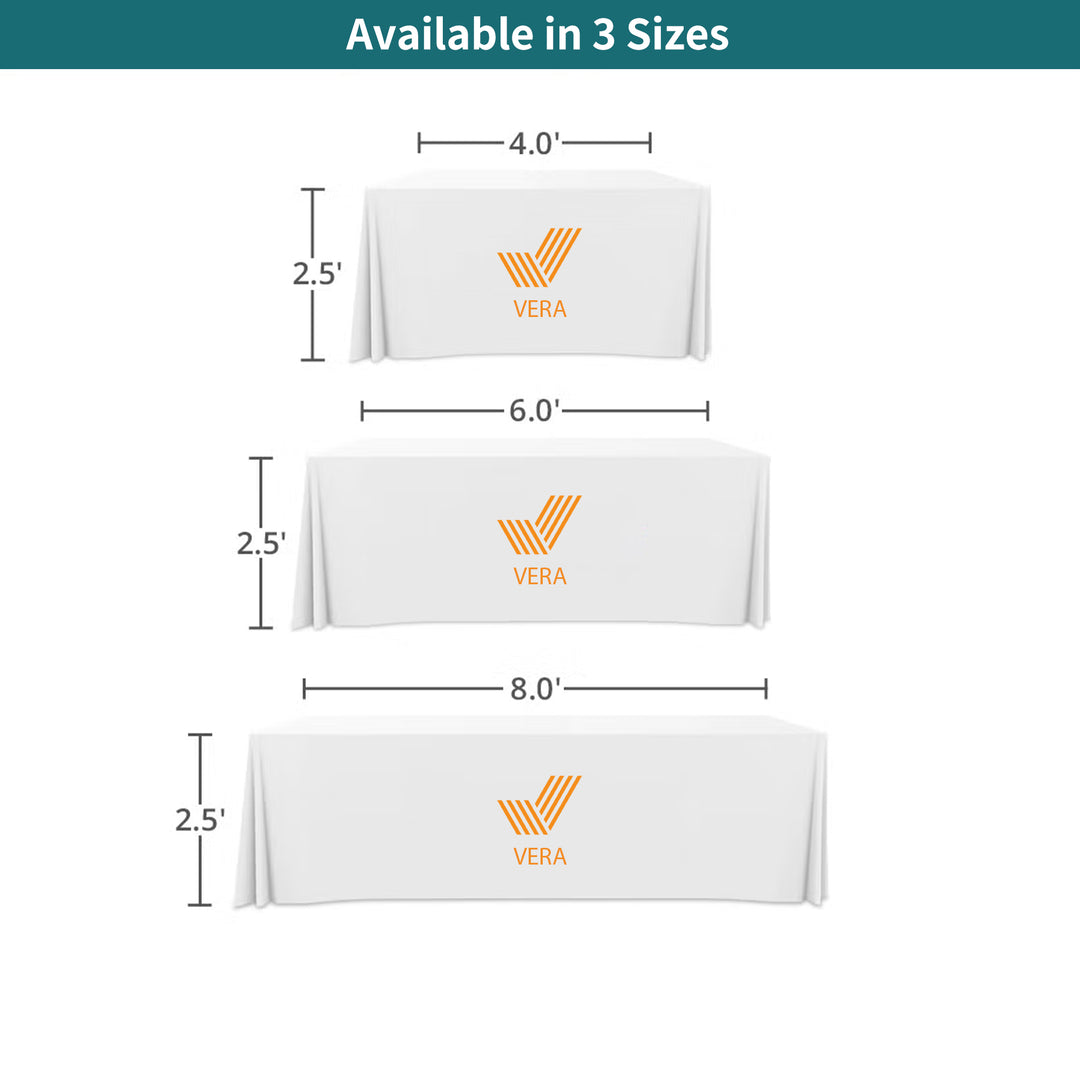 Premium White Color Table Covers &amp; Tablecloths - 4 Sided 033