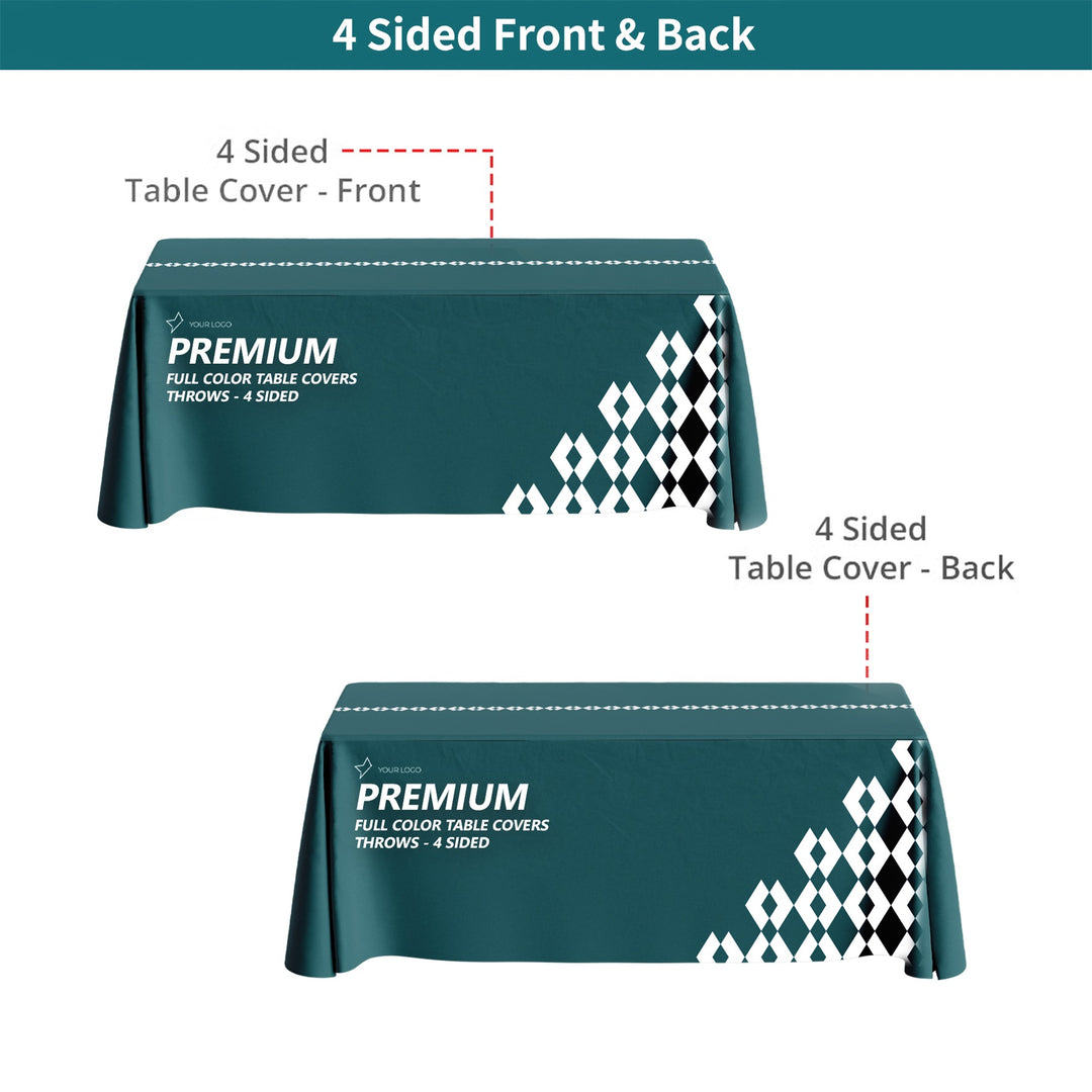 Premium Full Color Table Covers &amp; Tablecloths - 4 Sided 034
