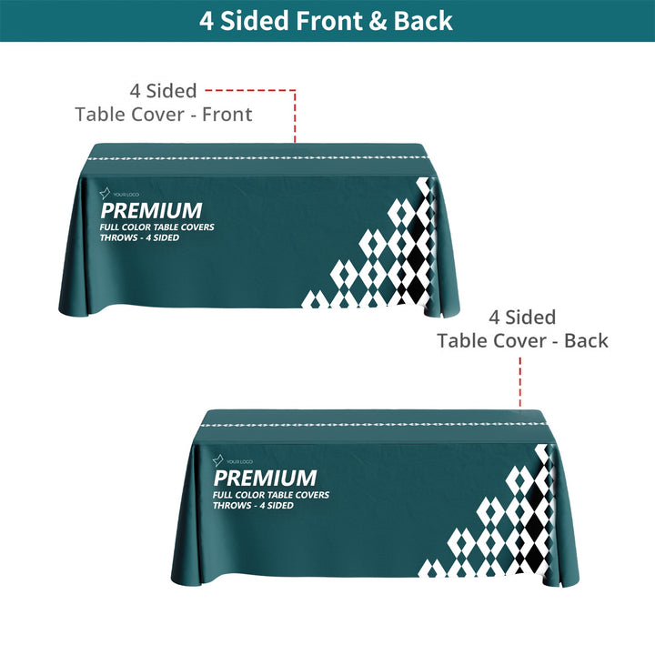 Premium Full Color Table Covers &amp; Tablecloths - 4 Sided 034