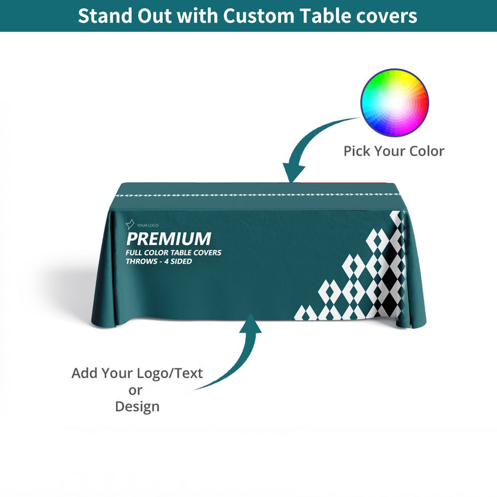 Premium Full Color Table Covers &amp; Tablecloths - 4 Sided 034