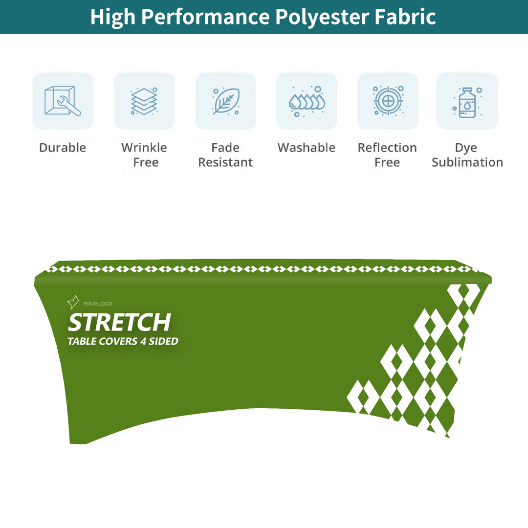Custom Stretch Table Covers - 4 Sided 036