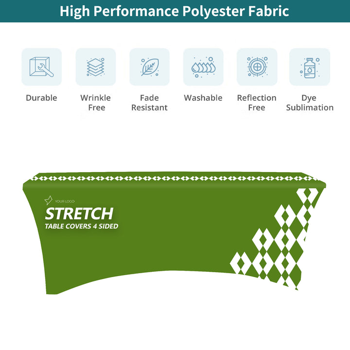 Custom Stretch Table Covers - 4 Sided 036