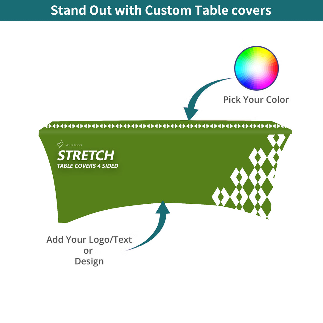 Custom Stretch Table Covers - 4 Sided 036