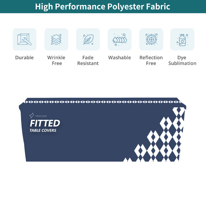 Custom Fitted Tablecloths - 4 Sided 038