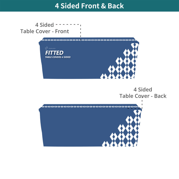 Custom Fitted Tablecloths - 4 Sided 038