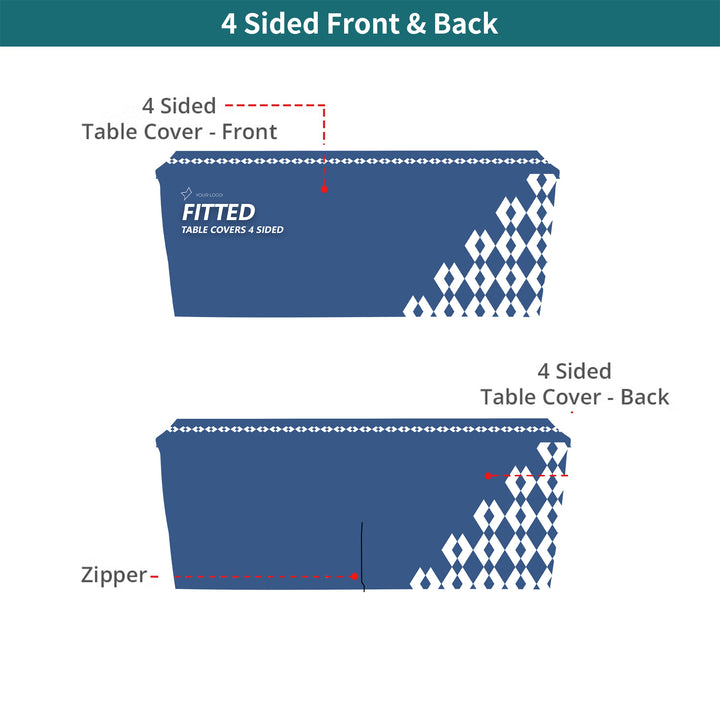 Custom Fitted Tablecloths - Zipper Back 039