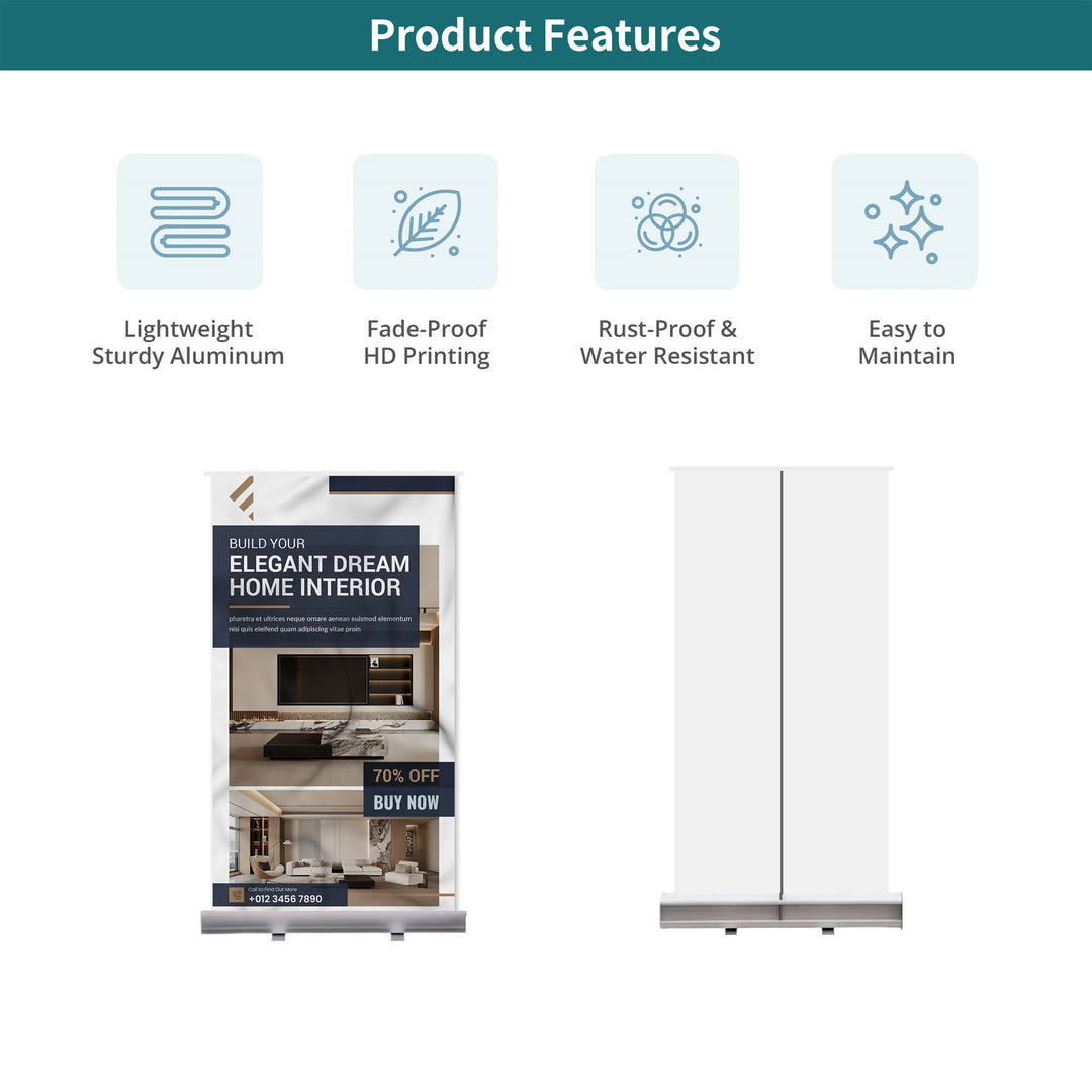 Custom Silverstep Tabletop 24" Retractable Banner Stands 043