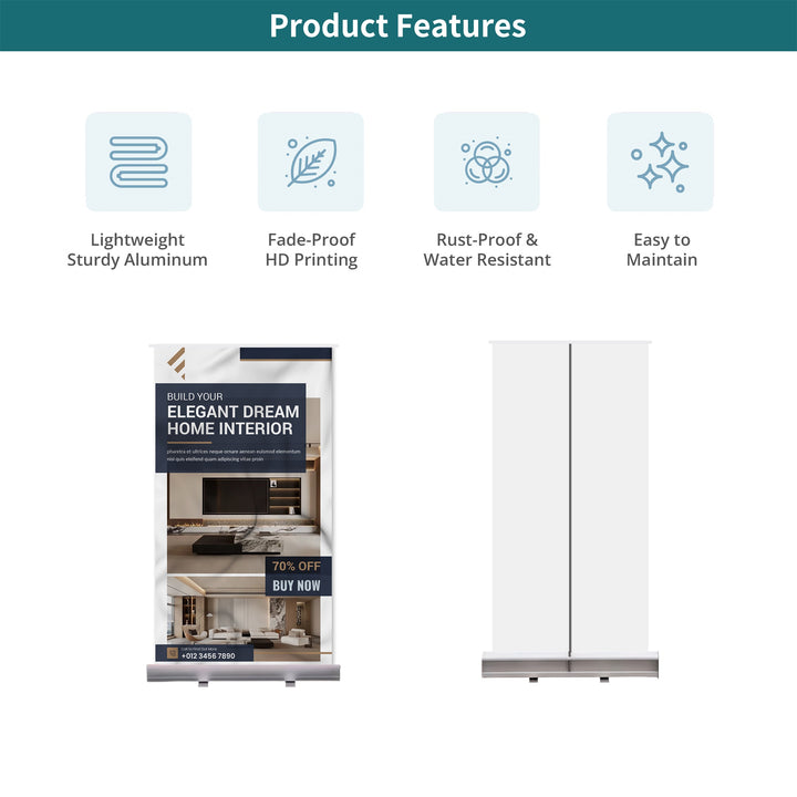 Custom Silverstep Tabletop 24" Retractable Banner Stands 043