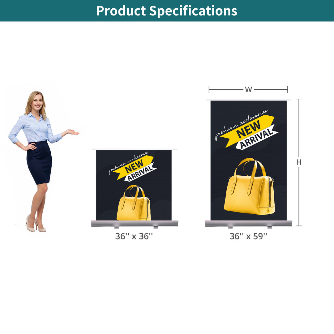 Custom Silverstep Tabletop 36" Retractable Banner Stands 044