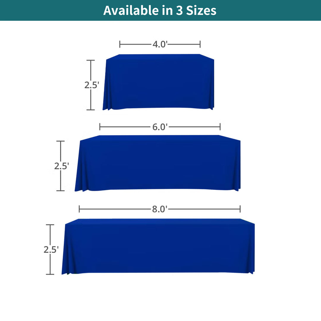 Custom Single Color Table Covers &amp; Tablecloths - 4 Sided 047