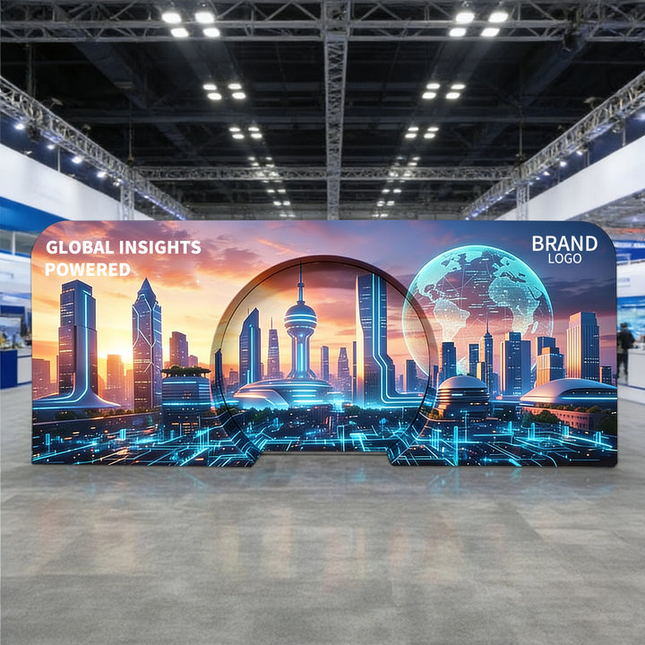Custom 20 Ft Tension Fabric Backwall for Trade Show