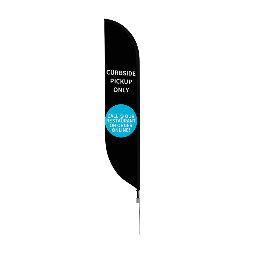 Custom Pre-Printed Curbside Pick Up Only Feather Flags