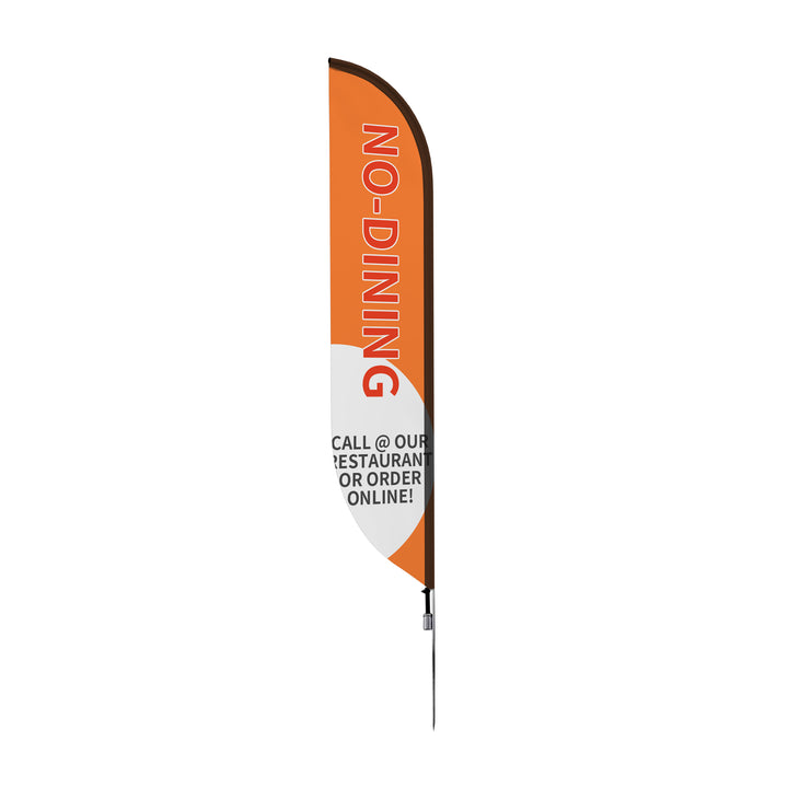 Custom Pre-Printed No Dining Order Online Feather Flags