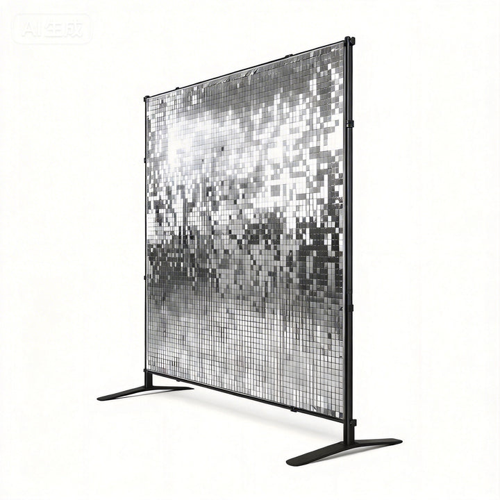 Custom Silver Sequin Shimmer Wall Backdrop Panel