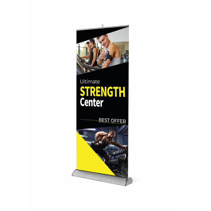 Custom Wide Base Single Screen Roll Up Banner Stands